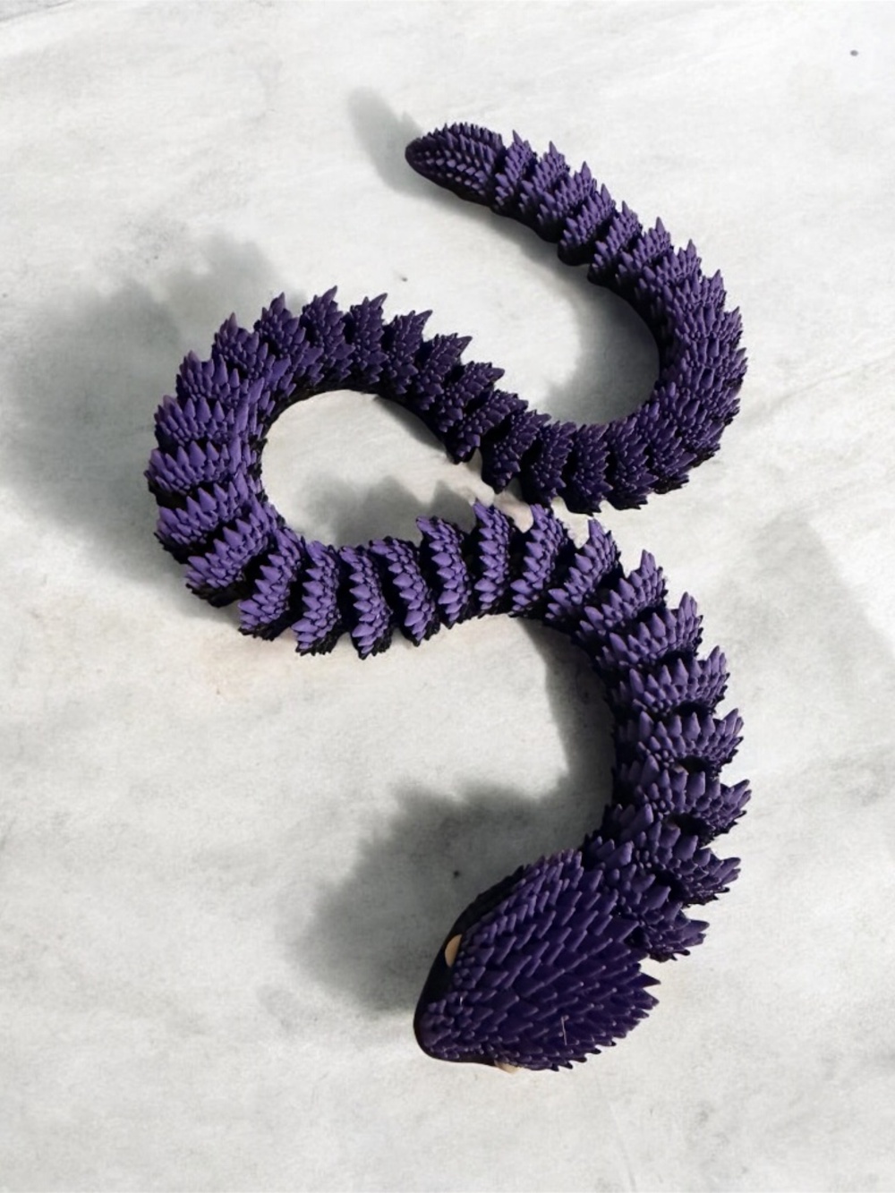 Black & Purple 3D Printed Articulated Dragon Fidget Toy